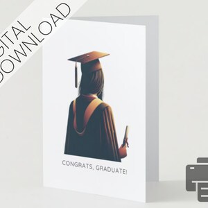 Félicitations, diplômé ! - Carte de voeux simple pour l'obtention du diplôme - Pour elle