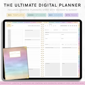 Digital Planner Daily Weekly Monthly Planner GoodNotes Planner Notability Planner iPad Planner Undated Digital Planner Goodnotes Template