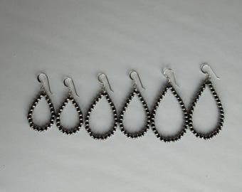 4mm Sterling Silver Desert Pearl Teardrop Earrings
