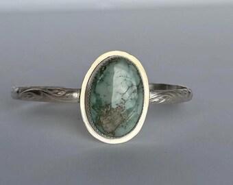 Crescent Lake variscite sterlingzilveren manchetarmband