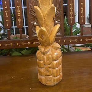 Hand Carved Wooden Pineapple
