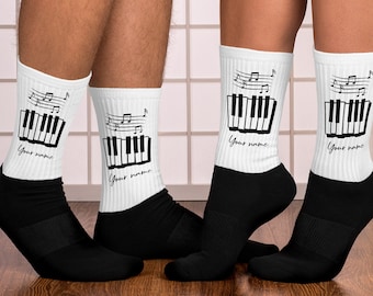 Piano gift, personalized piano socks, custom music gift