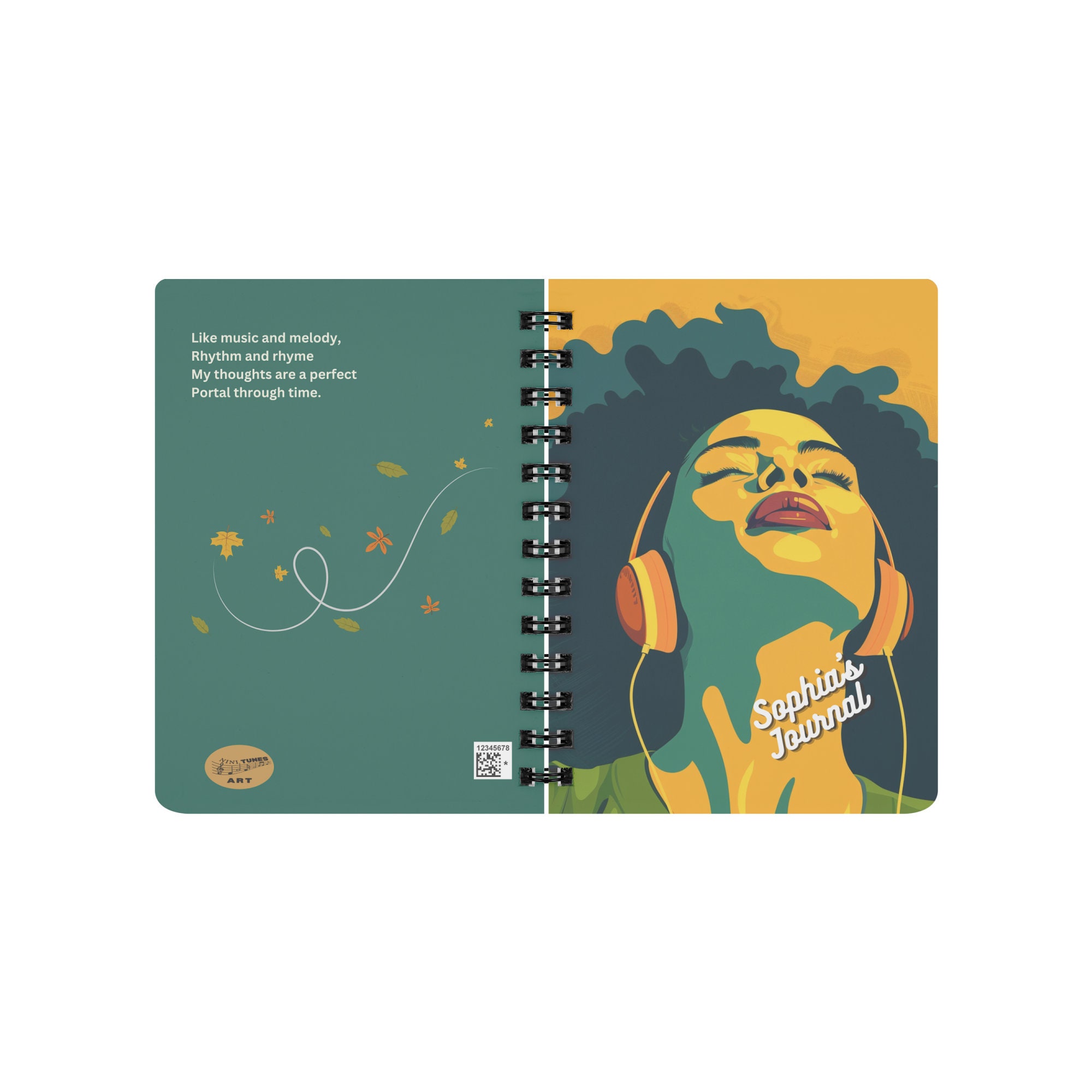 80s Pop Art Journal, Personalized Unique Journal, Music Journal, Spiral ...