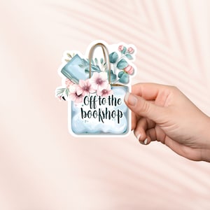 Auf zum Buchladen Aufkleber, süßer Bücherwurm Aufkleber, Kindle Aufkleber, Bücherwurm Merch, Geschenk für Buchliebhaber, Geschenk für e-Reader, Leseliebhaber