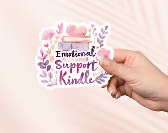 Emotionale Unterstützung Kindle Aufkleber, süsser Bücherwurm Vinyl Aufkleber, Bücherwurm Merch, Buch-Liebhaber-Geschenk, e-reader Kindle Aufkleber, Leseratte, Smut Reader