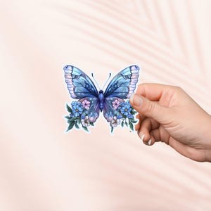 Adesivo de borboleta floral, adesivos para Kindle, produtos para livros, presente para amantes de livros, presente para leitores eletrônicos, amantes da leitura, adesivo para laptop, adesivo para garrafa d'água