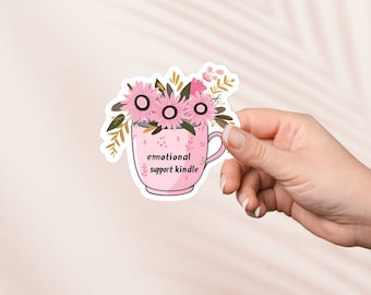 Emotionale Unterstützung Kindle Aufkleber, süsser Bücherwurm Vinyl Aufkleber, Bücherwurm Merch, Buch-Liebhaber-Geschenk, e-reader Kindle Aufkleber, Leseratte, Smut Reader