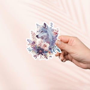 Blumen Fantasy Wolf Aufkleber, Kindle Aufkleber, Bücherwurm Merch, Buch-Liebhaber-Geschenk,e-reader Tablet Aufkleber, Leseliebhaber,Romantasy Reader Booktok
