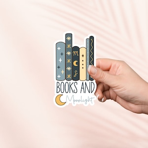 Sticker livres et clair de lune, Sticker vinyle livresques mignons, Merch livresques, Cadeau pour les amoureux des livres, Stickers Kindle pour liseuse électronique, Amateur de lecture, Smut Reader