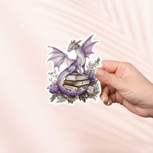 Lila Drache Buch Aufkleber, Kindle Aufkleber, Fantasy Bookish Merch, Geschenk für Buchliebhaber, e-Reader Geschenk, Leseliebhaber, Fantasy Reader, Booktok