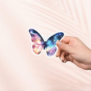 Galaxy Butterfly-sticker, Kindle-stickers, leesgrage merchandise, cadeau boekenliefhebber, e-reader cadeau, leesliefhebber, laptopsticker, sticker waterfles