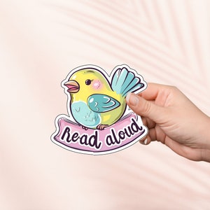 Leggi ad alta voce adesivo, adesivo libresco carino, adesivi Kindle, merchandising libresco, regalo per gli amanti dei libri, regalo e-reader, adesivo di supporto emotivo