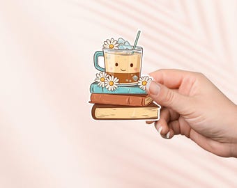 Pegatinas de libros y café helado, bonitas pegatinas de vinilo para amantes de los libros, artículos para amantes de los libros, regalos para amantes de los libros, pegatinas para lectores electrónicos Kindle, amantes de la lectura, lectores obscenos