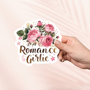 Pegatina Romance Girlie, linda pegatina Cottagecore, pegatinas Kindle, merchandising librero, regalo para amantes de los libros, regalo de lector electrónico, amante de la lectura, lector de obscenidades