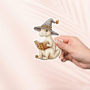 Niedlicher Dino-Leser Aufkleber, niedlicher Cottagecore-Aufkleber, Kindle-Aufkleber, Bücherwurm, Buch-Liebhaber-Geschenk, E-Reader-Geschenk, Leseliebhaber