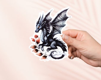 Black Dragon Fantasy Reader-klistermärke, Fourth Wing, boklig merchandise, bokälskare-present, e-läsare Kindle-klistermärken, läsälskare, Smut Reader Booktok