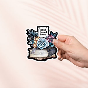 Ich las verboten Bücher Aufkleber, niedlichen Cottagecore Aufkleber, Kindle Aufkleber,Bookish Merch,Buch Liebhaber Geschenk,E-Reader Geschenk,Leseliebhaber,Smut Reader