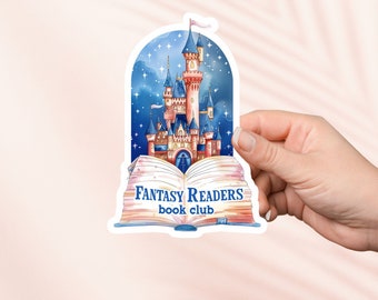 Fantasy Reader Book Club Aufkleber,Märchenschloss,Bookish Merch,Buch-Liebhaber-Geschenk,e-reader Kindle Aufkleber,Leseliebhaber,Smut Reader Booktok