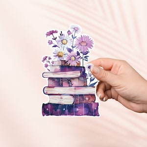 Sticker livre et fleurs, Sticker vinyle livresque mignon, produit livresque, cadeau pour les amoureux des livres, Stickers Kindle pour liseuse, amateur de lecture, Smut Reader