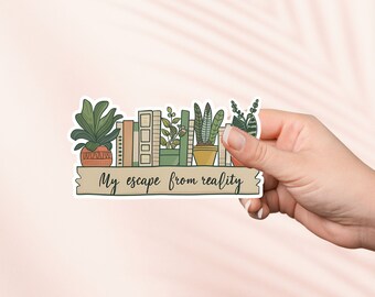 My escape from reality Sticker, Cute Bookish Vinyl Sticker, Bookish Merch,Book Lover Gift,e-reader Kindle Stickers,Reading Lover,Smut Reader
