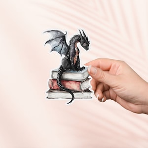 Buch Drache Fantasy Reader Aufkleber, vierter Flügel, Bookish Merch, Buch-Liebhaber Geschenk, e-reader Kindle Aufkleber, Leseliebhaber,Smut Reader Booktok