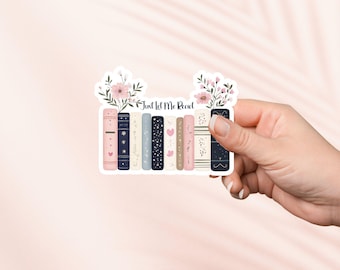 Pegatina "Déjame leer", bonita pegatina de vinilo para amantes de los libros, artículos para amantes de los libros, pegatinas para Kindle, amantes de la lectura, libros y flores