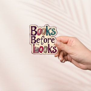Adesivo de livros antes de parecer, adesivo de vinil fofo, merch bookish, presente de amante de livros, adesivos kindle de e-reader, amante de leitura, leitor de obscenidades