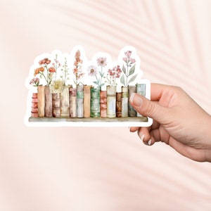 Blumen und Bücher Aufkleber, süßer Bücherwurm-Vinylaufkleber, Bücherwurm-Merch, Buchliebhaber-Geschenk, E-Reader-Kindle-Aufkleber, Leseliebhaber, Smut Reader