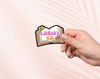 Bibliothek Kid Aufkleber, Süßer Bücherlieber Aufkleber, Kindle Aufkleber, Bücherwurm Merch, Buch-Liebhaber Geschenk, E-Reader Geschenk, Leseliebhaber Booktok Bookstagram