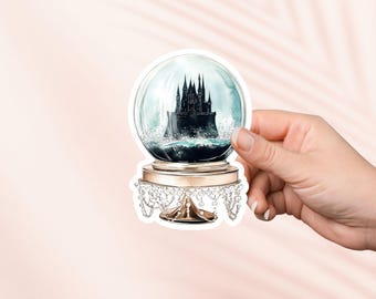 Fantasy Castle in Crystal Ball Sticker, Fantasy Reader, Bookish Merch, Book Lover Gift, e-reader Kindle Stickers, Reading Lover, Booktok