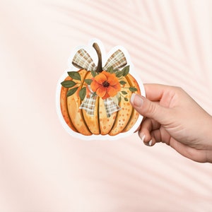 Herbst Kürbis mit Blume Aufkleber, Cottagecore Aufkleber, Kindle Aufkleber, Bookish Merch, Geschenk für Buchliebhaber, Geschenk für e-Reader, Leseliebhaber