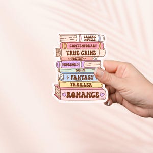 Sticker pile de livres, Sticker vinyle livresque mignon, produit livresque, cadeau pour amateur de livres, Stickers Kindle liseuse, amateur de lecture, Pile de livres