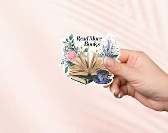 Read more books Sticker,Cute Bookish Vinyl Sticker,Bookish Merch,Book Lover Gift,e-reader Kindle Stickers,Reading Lover,Smut Reader