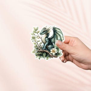 Blümen Blattdrache Fantasy Reader Aufkleber, Bookish Merch, Geschenk für Buch-Liebhaber, e-reader Kindle Aufkleber, Leseliebhaber, Smut Reader, Booktok