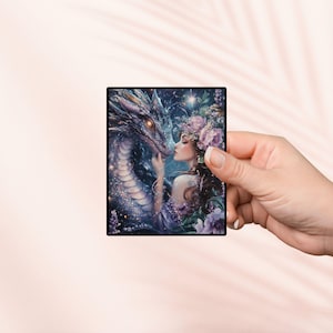 Fantasy Mädchen und Drachen Aufkleber, Vinyl Aufkleber, Fantasy Bookish Merch, Geschenk für Buch-Liebhaber, e-reader Kindle Aufkleber, Leseliebhaber,Booktok