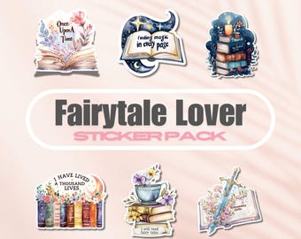 Märchen Liebhaber Aufkleber Paket, Vinyl Bookish Aufkleber Paket, Buch-Liebhaber-Geschenk, e-reader Kindle Aufkleber, Romantasy Girlie, Leseliebhaber