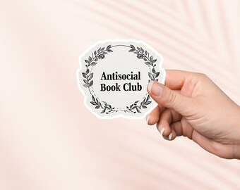 Anti Social Book Club Aufkleber, Kindle Aufkleber, Bookish Merch, E-Reader Geschenk für Buchliebhaber, Leseratte, Booktok, Bookstagram