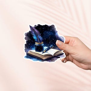 Pen and Journal Buch Aufkleber, Fantasy Bookish Merch, Buch-Liebhaber-Geschenk, e-reader Kindle Aufkleber, Leseliebhaber, Smut Reader, Cottagecore