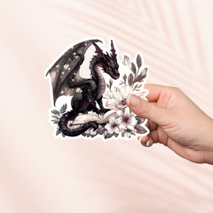 Sticker livre dragon noir, quatrième aile, produit livresque fantastique, cadeau pour les amoureux des livres, autocollants Kindle e-reader, amateur de lecture, Smut Reader, Booktok