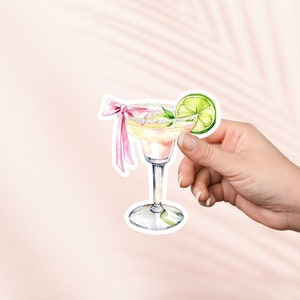 Adesivo Martini, Civetta con fiocco rosa, Adesivo libresco carino, Merch libresco, Regalo per gli amanti dei libri, adesivi Kindle e-reader, Amante della lettura, Lettore di oscenità