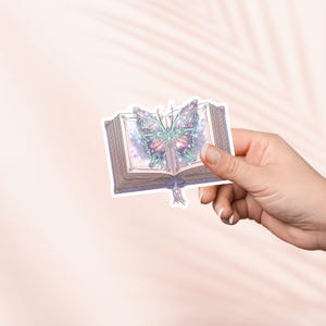 Sticker papillon et livre, Sticker Cottagecore mignon, Stickers Kindle, Merch livresque, Cadeau pour les amoureux des livres, Cadeau pour liseuse, Amateur de lecture, Smut Reader