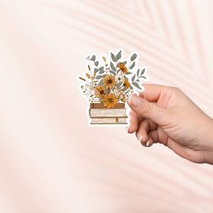 Bücher und Blumen Aufkleber, Bücher und Blumen Vinyl Aufkleber, Bücherwurm Merch, Buch-Liebhaber Geschenk, e-reader Kindle Aufkleber, Leseliebhaber, Smut Reader