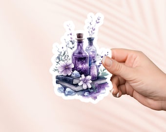Zaubertrank Flasche und Bücher Aufkleber, niedlicher Leseratte Aufkleber, Bücherwurm Merch, Buch-Liebhaber Geschenk, e-reader Kindle Aufkleber, Leseliebhaber, Cottagecore