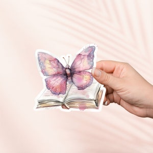 Schmetterling und Buch Aufkleber,niedlicher Cottagecore Aufkleber,Kindle Aufkleber,Bookish Merch,Buch-Liebhaber-Geschenk,e-Reader Geschenk,Leseliebhaber