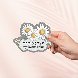Moralmente gris es mi pegatina de color favorito, linda pegatina Cottagecore, pegatinas Kindle, merchandising librero, regalo para amantes de los libros, regalo para lectores electrónicos, amantes de la lectura