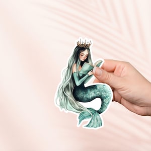 Sticker livre de lecture Aqua sirène, liseuse fantastique, produit livresque, cadeau pour les amoureux des livres, Stickers Kindle e-reader, amateur de lecture, Booktok