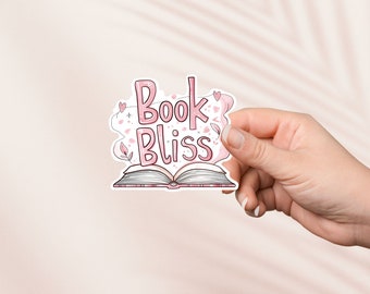 Book Bliss Sticker,Cute Bookish Vinyl Sticker,Bookish Merch,Book Lover Gift,e-reader Kindle Stickers,Reading Lover,Smut Reader