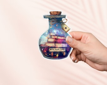 Witchy Lies nur Aufkleber, Netter Bücherwurm Vinyl Aufkleber, Bücherwurm Merch, Geschenk für Buchliebhaber, e-Reader Kindle Aufkleber, Leseliebhaber,Trank Flasche