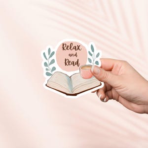 Sticker Relax and Read, Sticker vinyle livresque mignon, Merch livresque, Cadeau pour amoureux des livres, Stickers Kindle pour liseuse, Amateur de lecture, Cottagecore