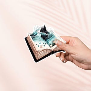 Tiefsee Magie Buch Aufkleber, Süßer Vinyl Aufkleber, Fantasy Bookish Merch, Geschenk für Buch-Liebhaber, e-reader Kindle Aufkleber, Leseliebhaber, Booktok